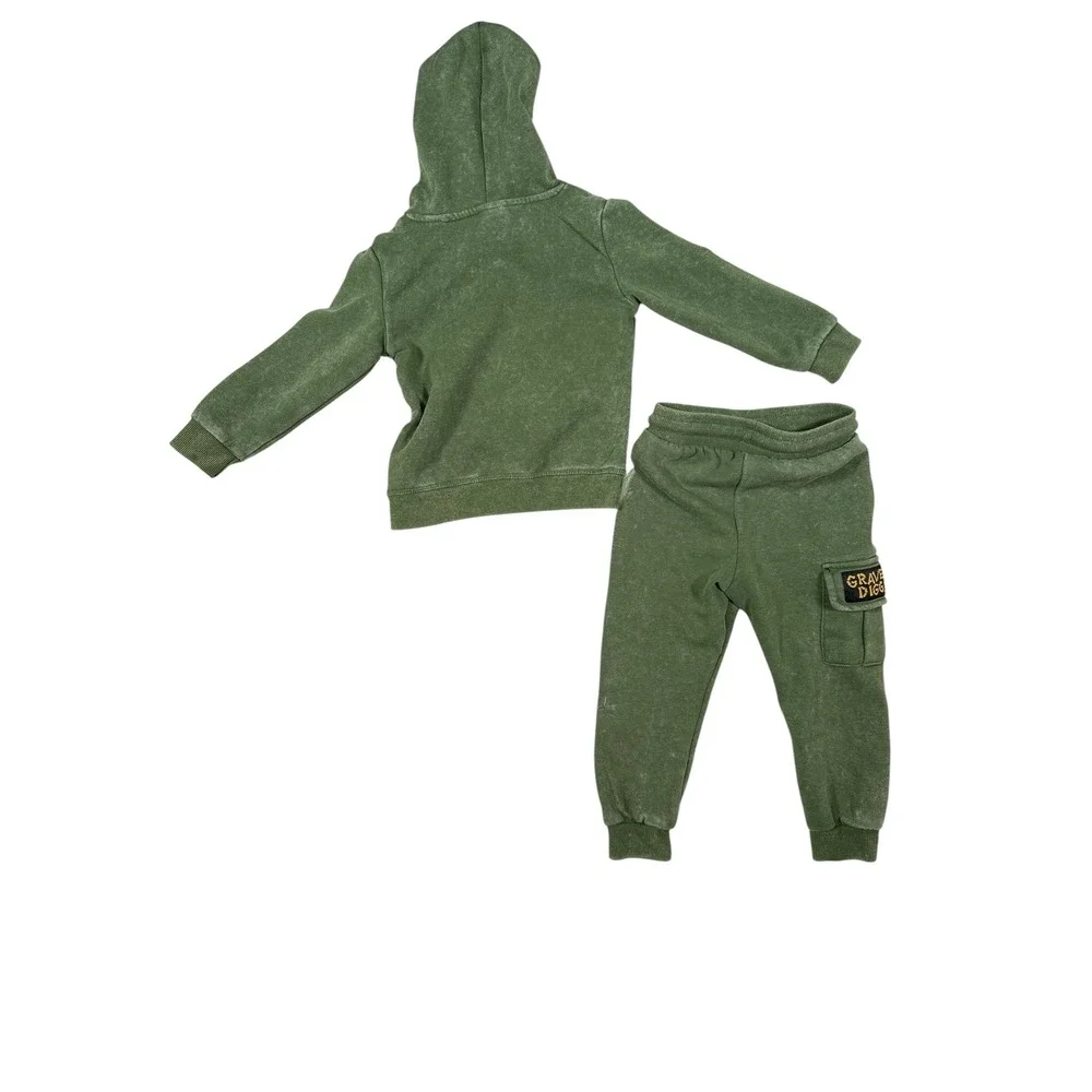 Monster Jam Grave Digger Kids 2T Hoodie and Joggers Set Green FL2543303MJ